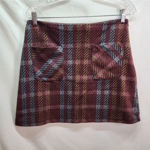 Gilli Plaid Mini Skirt - Red and Blue